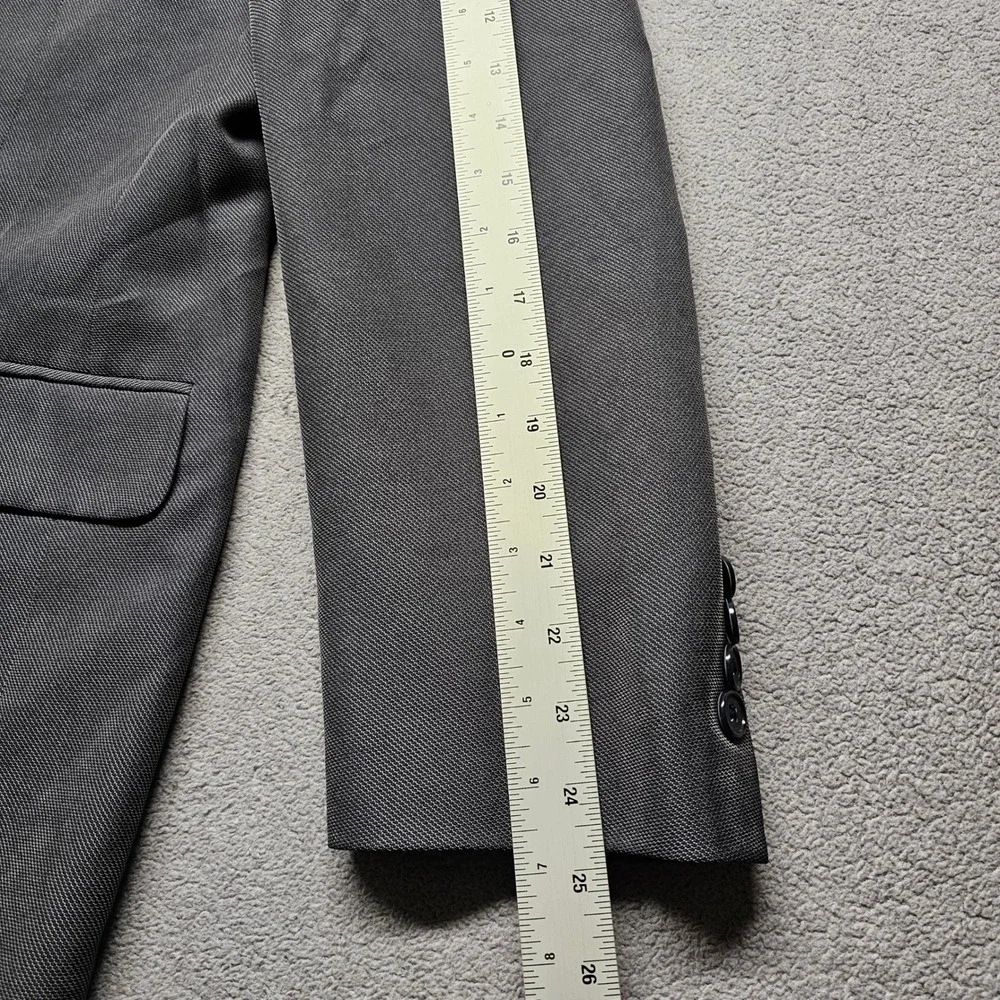 Alfani Blazer Jacket Men R41 Gray Lined Notch Lapel Single Breasted Button Front
